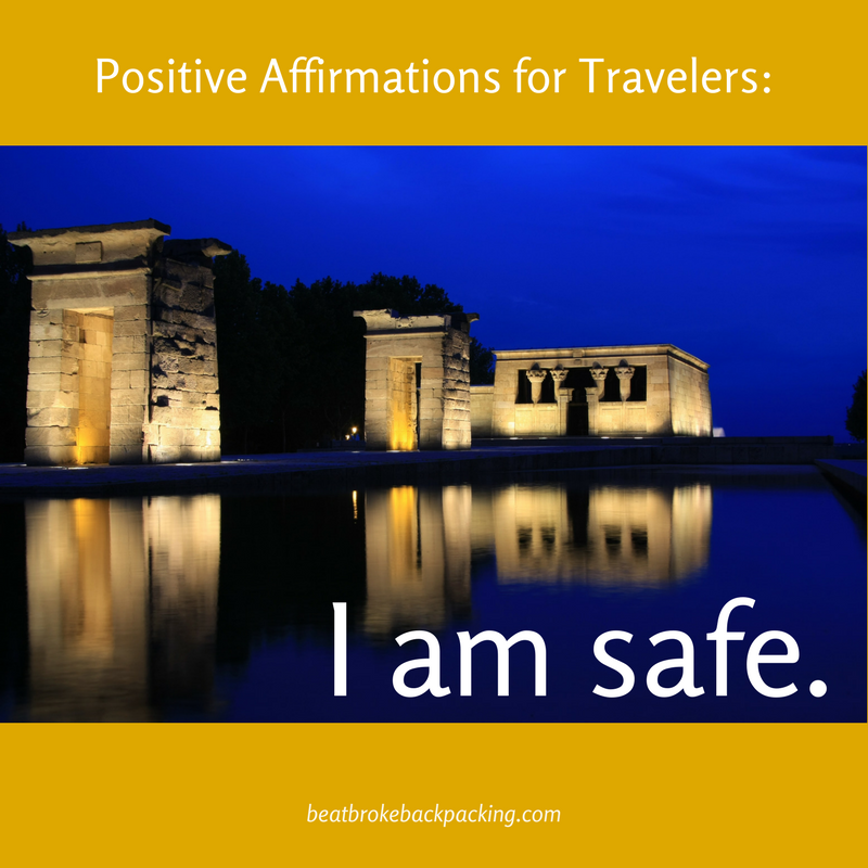 i am safe - positive affirmations for travelers